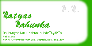 matyas mahunka business card